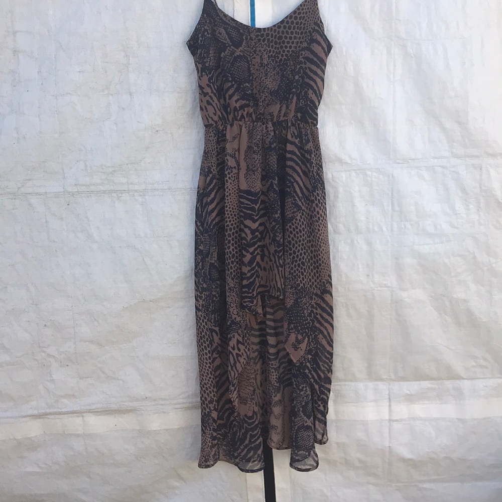 High low noodle strap dress